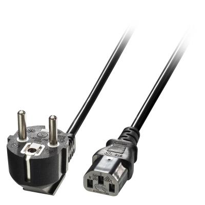 3m Schuko 2 Pin Plug to IEC C13 Power Cable Black